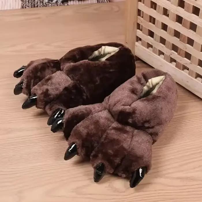 Pantoufles de Cosplay amusantes en forme de patte d'ours pour femmes et hommes