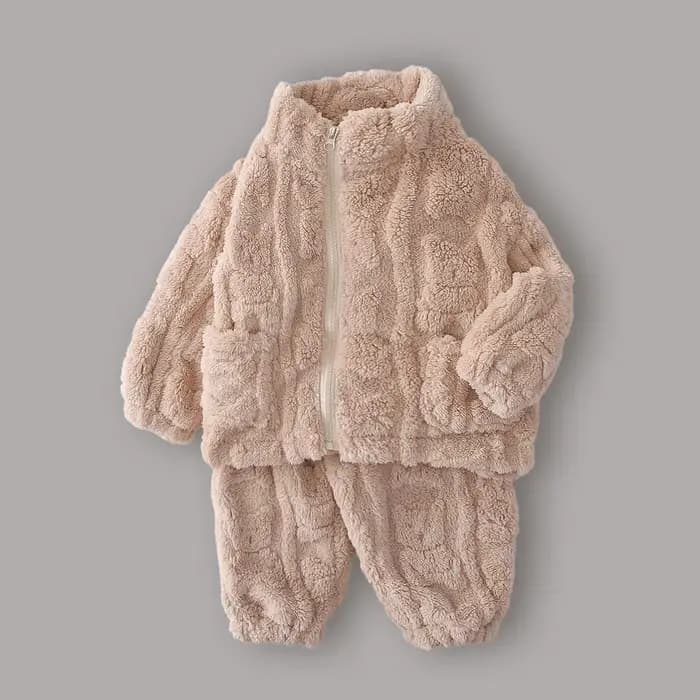 Pyjama d'hiver pour tout-petits garçons, ensemble deux pièces en polaire ours mignon | Vêtements d