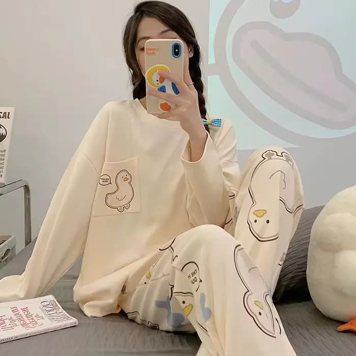 2025 nouveaux pyjamas de printemps et d'automne modèles pour femmes à manches longues grands chantiers Section mince