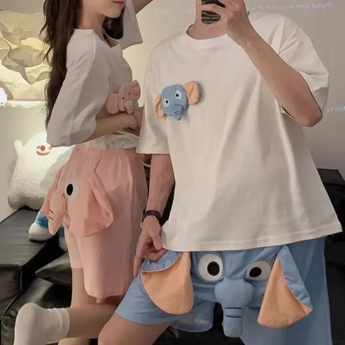 Pyjama fantaisie 3D avec oreilles d'éléphant et trompe