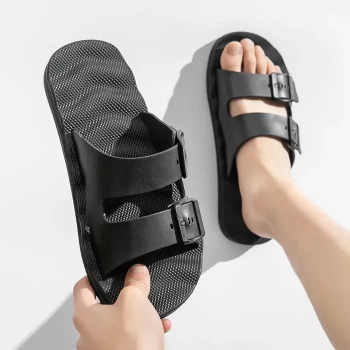 Pantoufles décontractées à rayures pour hommes