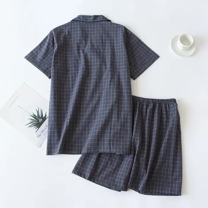 Ensemble de pyjama en coton à carreaux pour hommes