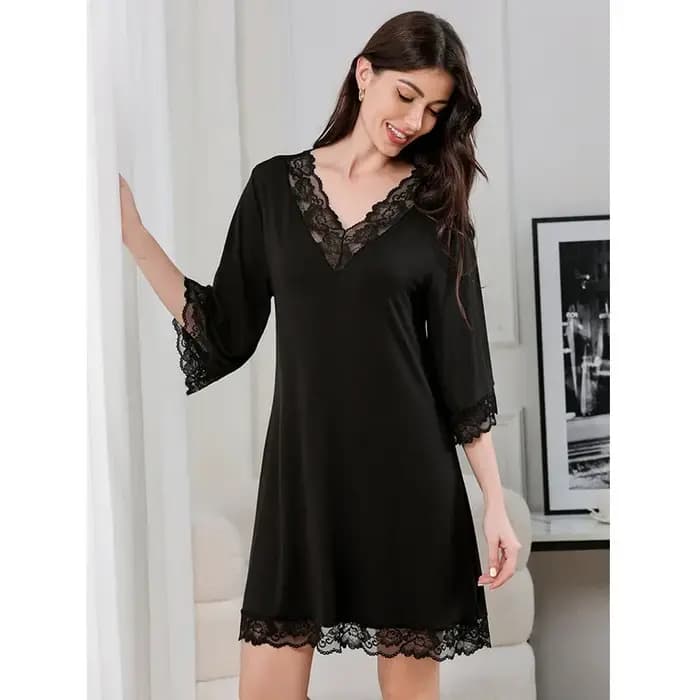 Robe de nuit d'été à manches courtes pour femmes