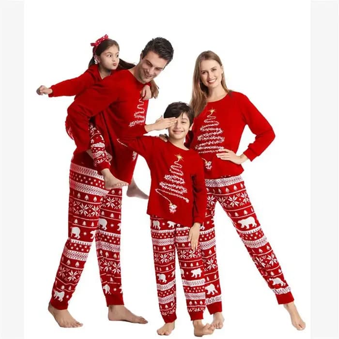 Nouvelle famille correspondant pyjamas noël Parent-enfant mère fille coton costume printemps automne père fils dessin animé haut pantalon ensemble