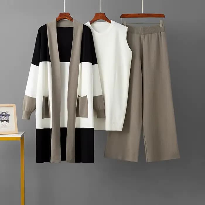 Ensemble décontracté à la mode pour femmes: pull mi-long
