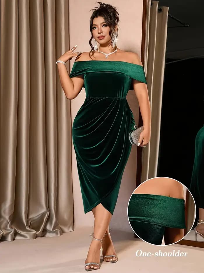 Robe en velours grande taille