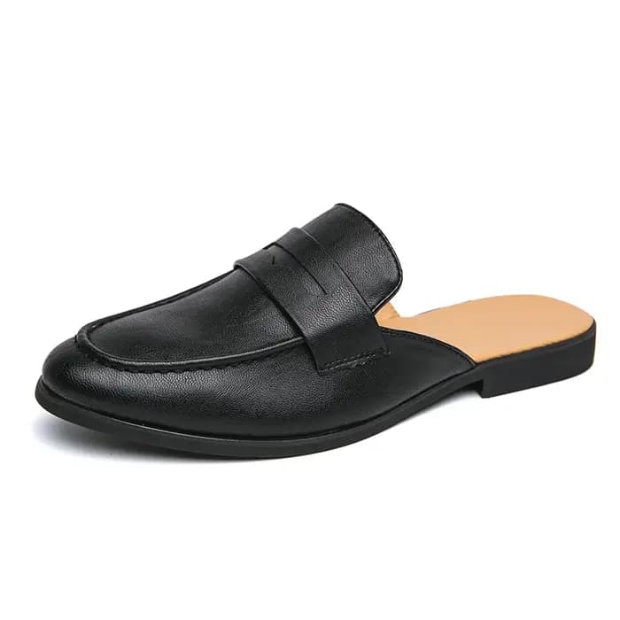 2025 Mules d'été légères hommes demi chaussures pour homme pantoufles en cuir hommes chaussures décontractées mocassins tongs hommes diapositives sandales plates