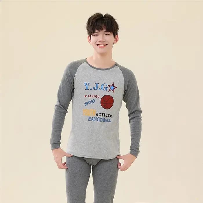 Pyjama en coton à manches longues pour adolescents