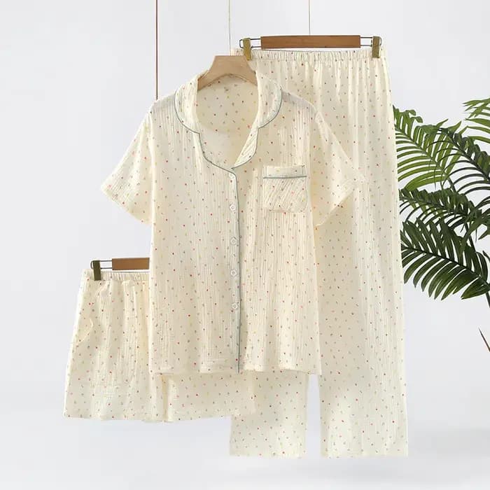 Pyjama trois pièces en pur coton