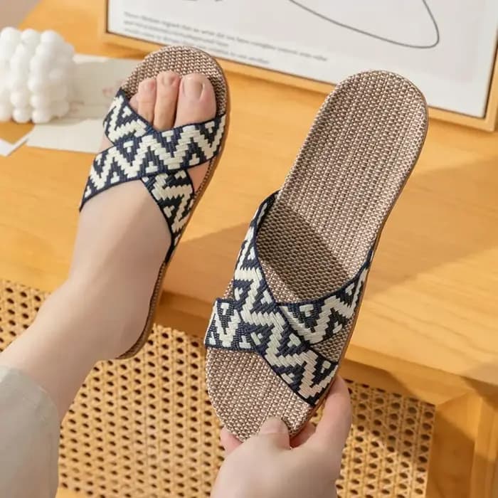 Chaussons en lin de style ethnique décontracté