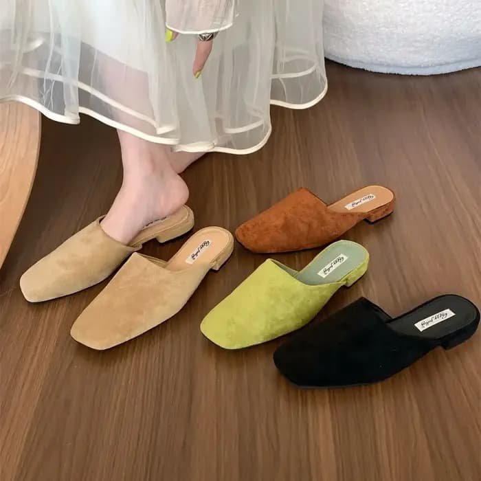 Bailamos-Pantoufles de Luxe à Talons Bas pour Femme