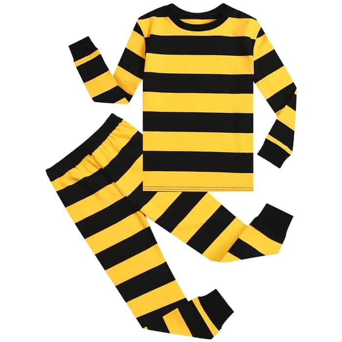 Ensemble pyjama rayé noir et blanc pour garçons et filles