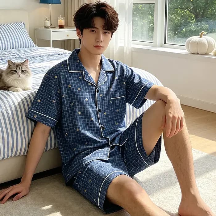 Pyjama pour homme à manches courtes et short