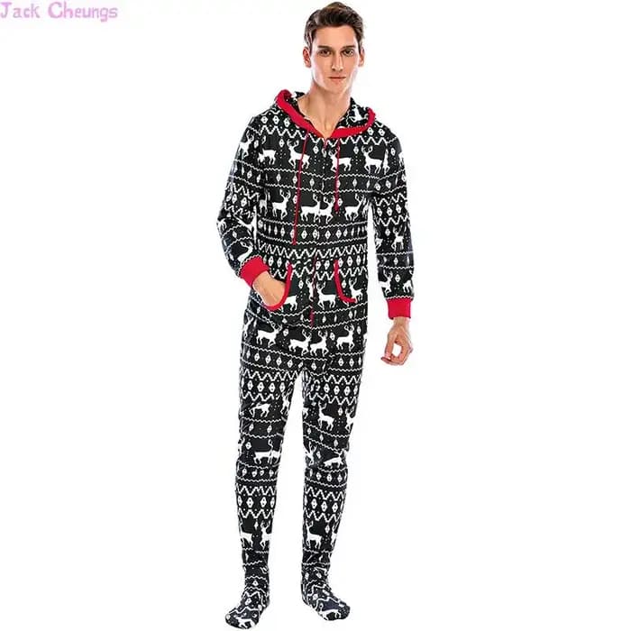 Pyjama de Noël à Manches sulfen Polyester et Coton pour Homme