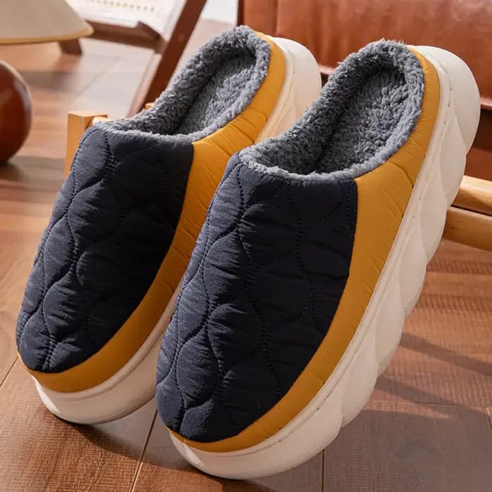 Pallene hiver doublure en peluche pantoufles pour hommes EVA semelle souple confortable maison diapositives plate-forme
