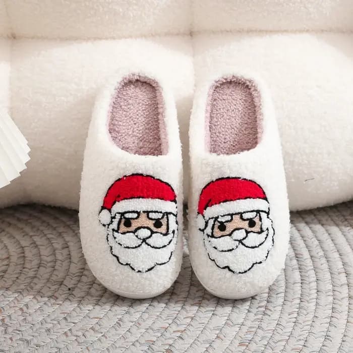 Hiver noël femmes maison pantoufles hommes intérieur doux sandales antidérapantes Couples chaud en peluche diapositives plates adultes unisexe belles chaussures