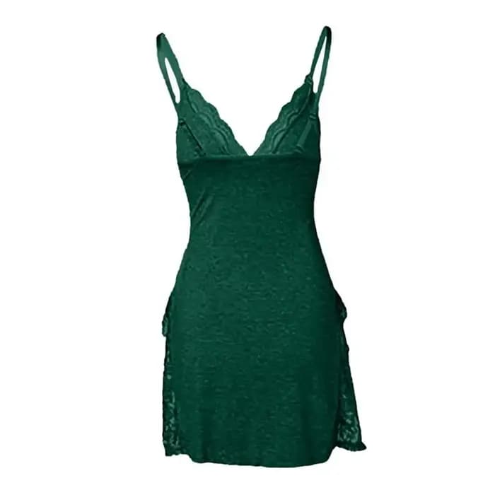 Femmes été chemise de nuit dos nu col en V profond Spaghetti sangle sans manches vêtements