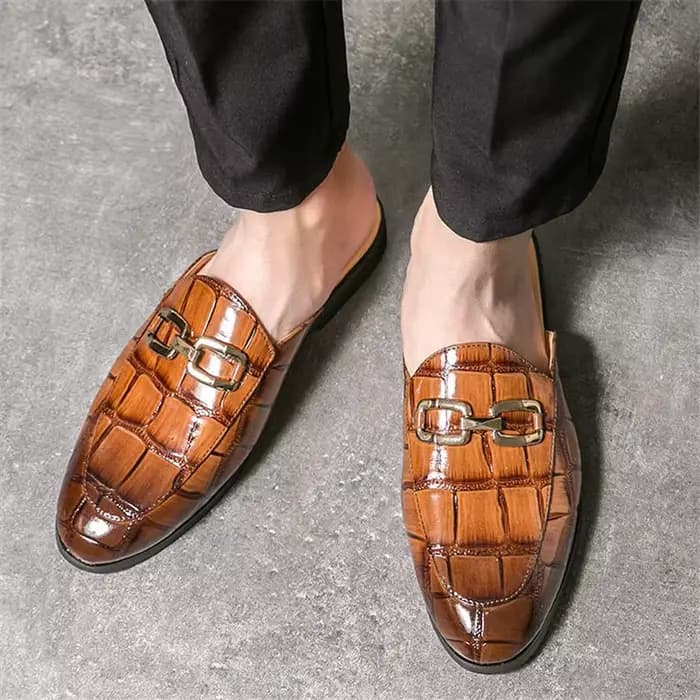Nouvelles mules décontractées pour hommes, motif alligator, mocassins respirants, chaussures d'été tendance, chaussures pour hommes