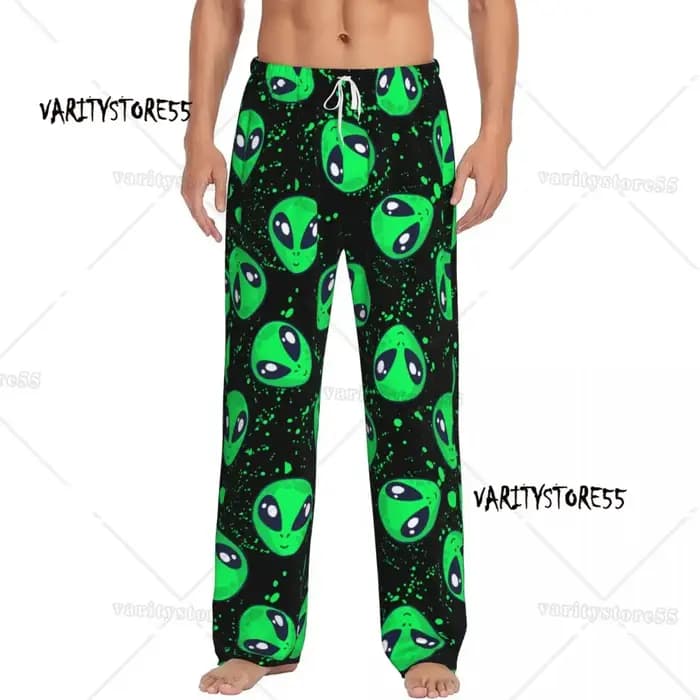 Pantalon de pyjama Alien vert drôle personnalisé