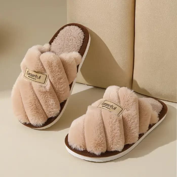 Pantoufles chaudes d'hiver en peluche pour femmes, chaussures souples antidérapantes, confortables, talon plat, pantoufles d'intérieur pour chambre à coucher, chaussures de maison pour Couple