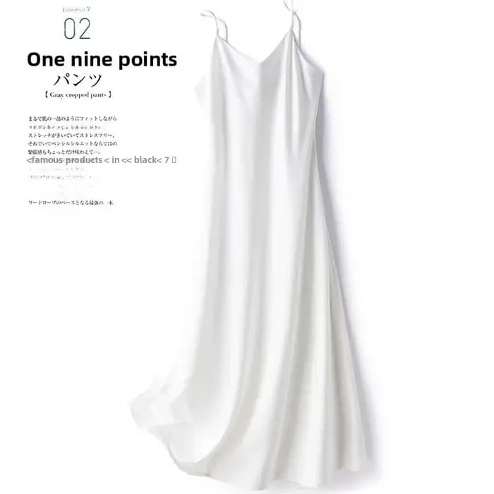 Robe longue en satin de soie pour femme