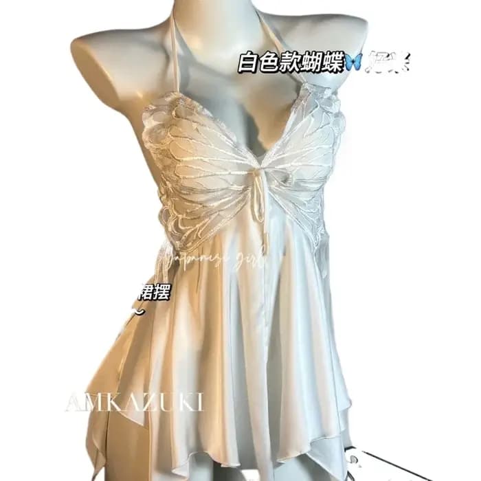 Papillon vêtements de nuit femmes sans manches chemise