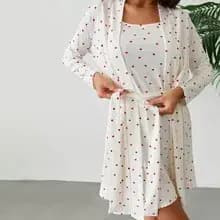 Ensemble pyjama deux pièces imprimé à pois