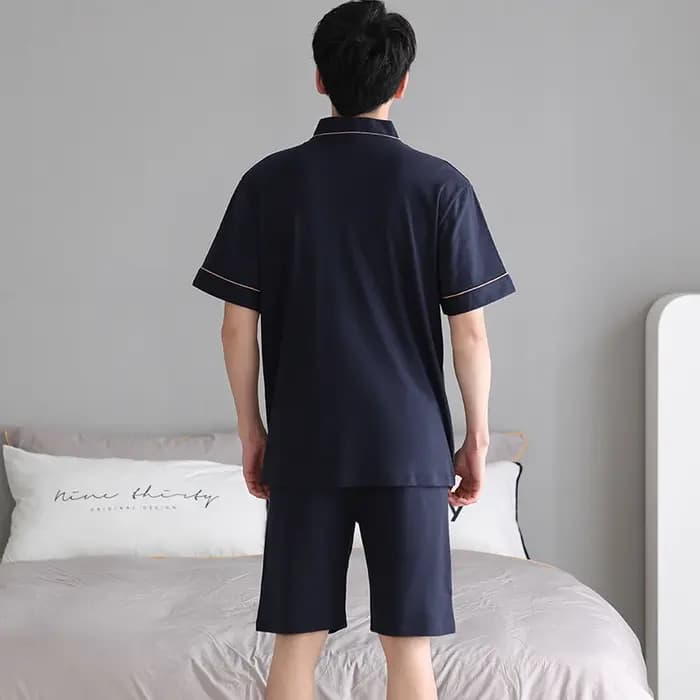 Nouveau Coton Triblockchain Hommes À Manches Courtes Shorts Pyjamas Ensemble Mâle Kimono Vêtements De Nuit M-4XL Pijamas