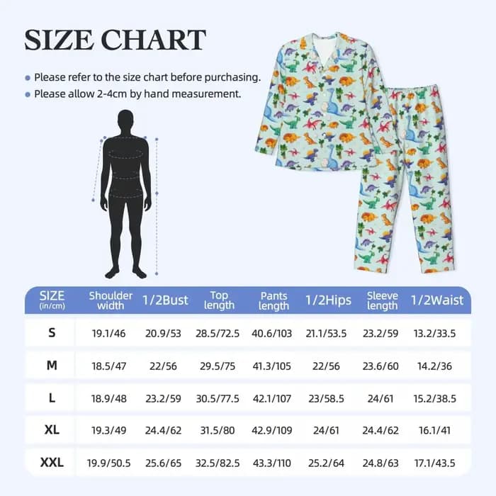 Pyjama Coloré et Mignon en Motif de Dinosaure pour Homme