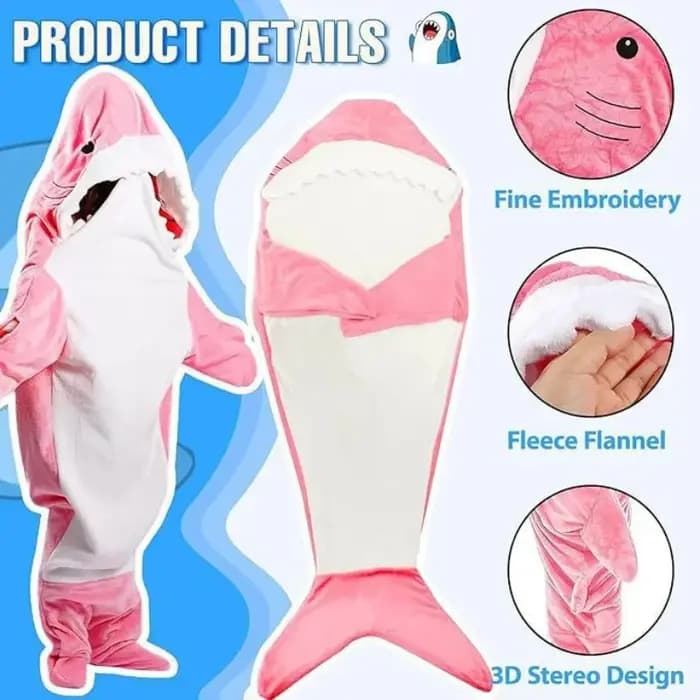 Couverture-cagoule portable Requin pour adulte