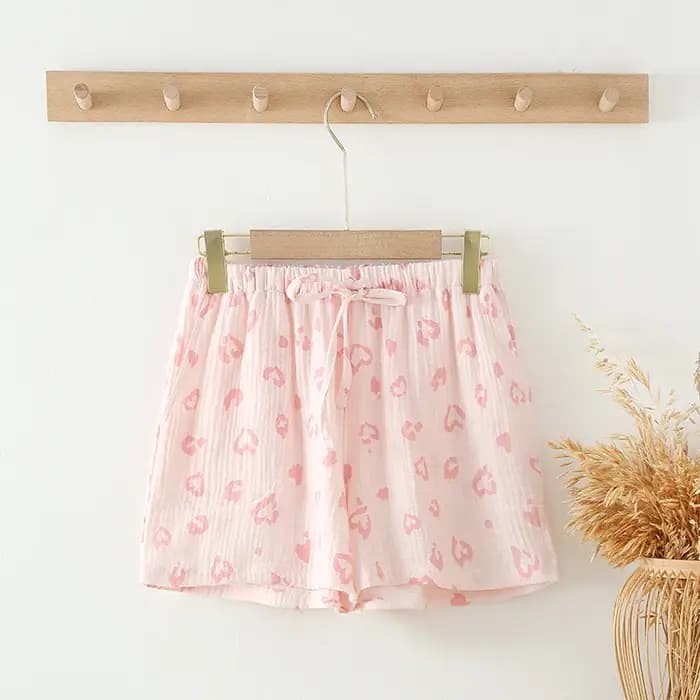 Pyjama en coton pour femmes, Short d'été, pantalon court climatisé, vêtements de maison, imprimé à la mode, coupe ample