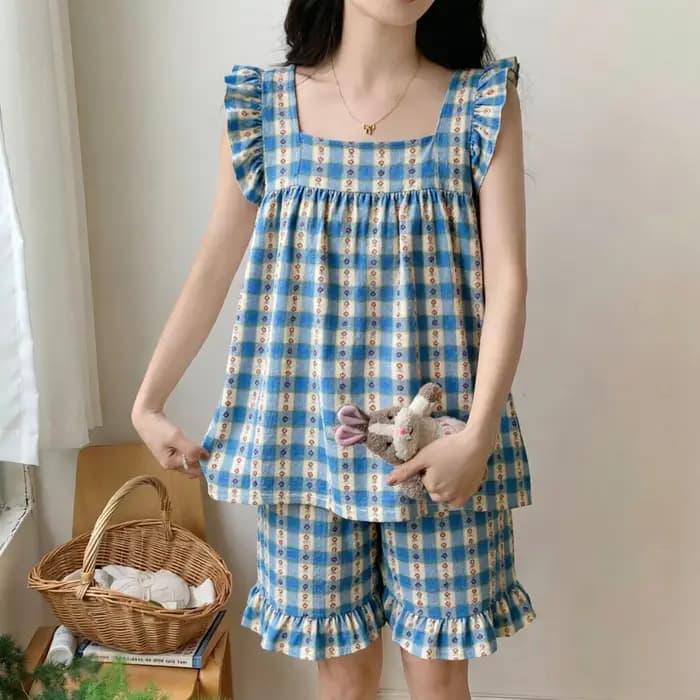 Pyjama d'été léger sans manches pour femme