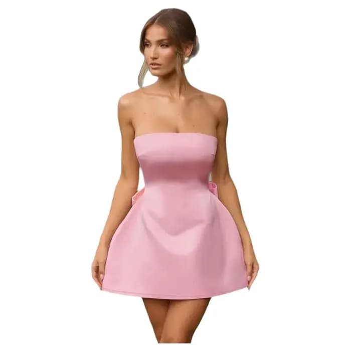 Robe Courte en Satin de Soie pour Femme