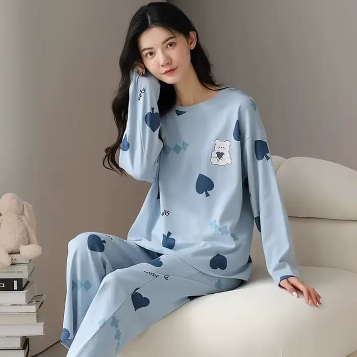 2 pièces/ensemble pyjama femme printemps et automne pantalon à manches longues dessin animé mignon peut être porté à l'extérieur de loisirs et confortable studen