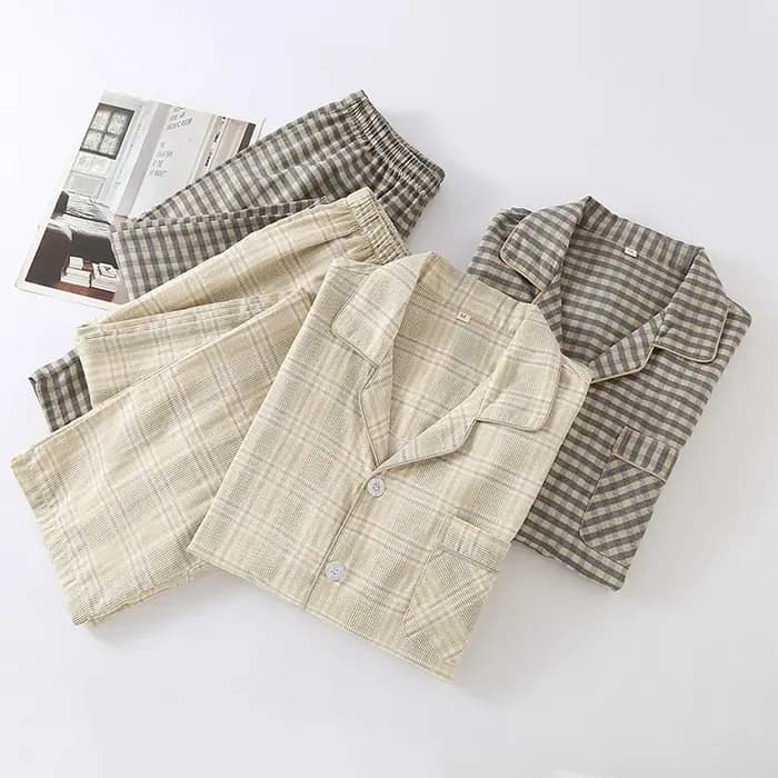 Pyjama Double couche teint en fil pour hommes