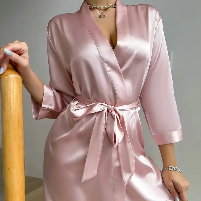 Pyjamas femmes été dames européennes et américaines à lacets peignoir sexy robe de matin