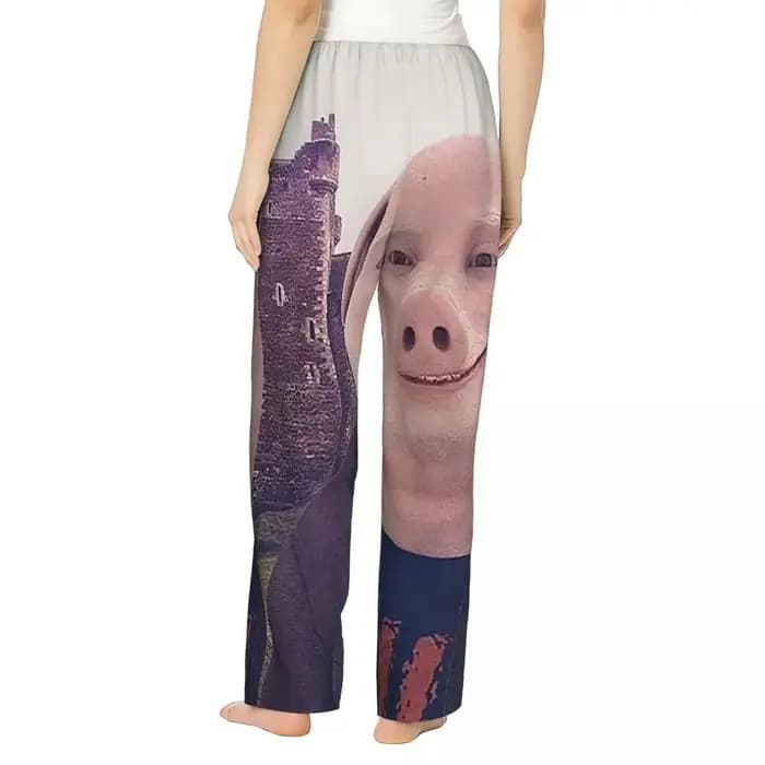Pantalon de pyjama personnalisé John Pork pour femme, pantalon de détente, vêtements de nuit avec poches