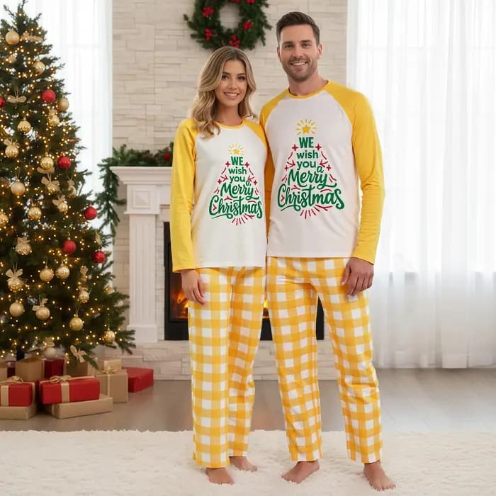 Ensembles de pyjamas de Noël pour la famille Pyjamas de Noël pour maman et enfant Pyjamas à carreaux de Noël Ensembles assortis Vêtements de nuit de vacances Jammies