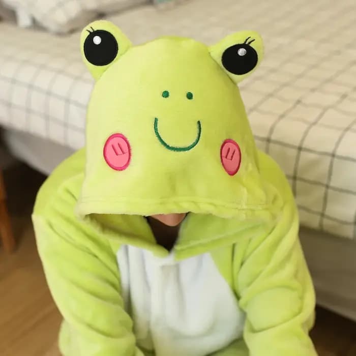 Kigurumi grenouille dessin animé pyjamas Onesies pour adultes femmes hommes animaux