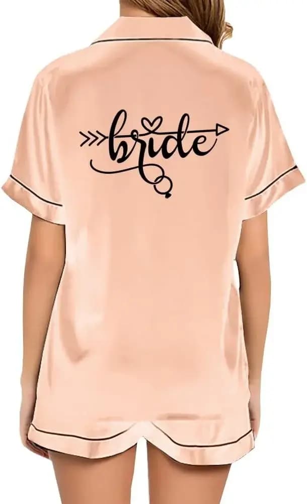 Pyjama de fiançailles en satin pour femme