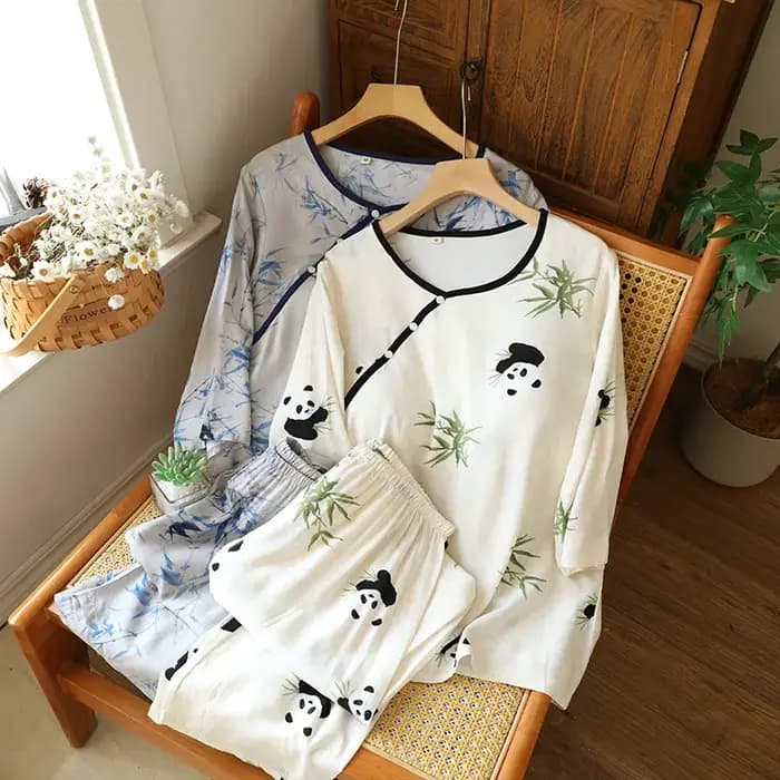Ensemble pyjama d'été pour femmes, 2 pièces, Style ancien chinois, vêtements de nuit pour femmes, costume de maison, manches courtes, Short, col rond, 2025