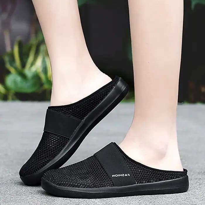 Chaussures Plates Demi-Pantoufles Confortables pour Femme, Respirantes, Légères, en Maille, Slingbak