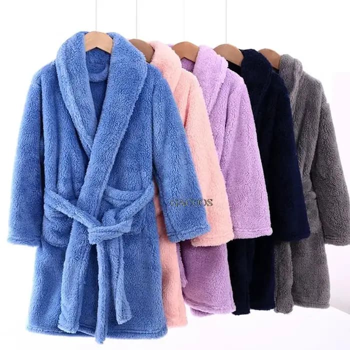 Hiver adolescents filles peignoirs épaissir enfants Robe de chambre doux flanelle chaud dessin animé