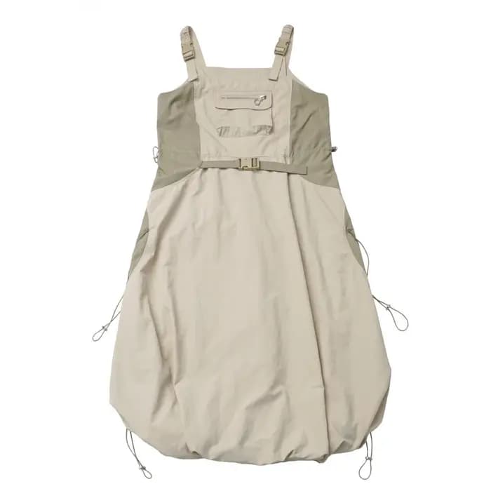 Robe légère et respirante kaki brodée à bretelles étendues pour femmes