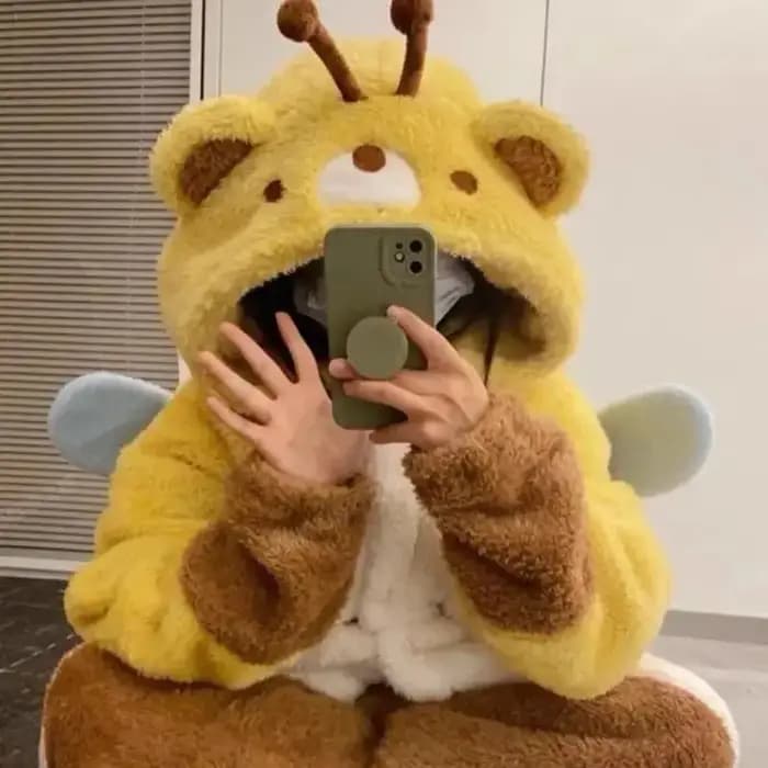 Femmes Robe mignonne en peluche épais vêtements de nuit épaissi chaud flanelle dessin animé sac de couchage Animal une pièce pyjamas hommes femmes Homewear