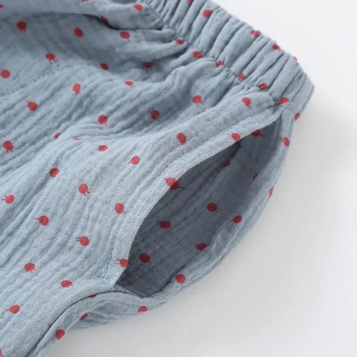 Pyjama à manches longues en coton imprimé à pois pour femmes