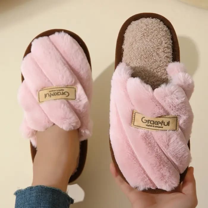 Pantoufles chaudes d'hiver en peluche pour femmes, chaussures souples antidérapantes, confortables, talon plat, pantoufles d'intérieur pour chambre à coucher, chaussures de maison pour Couple