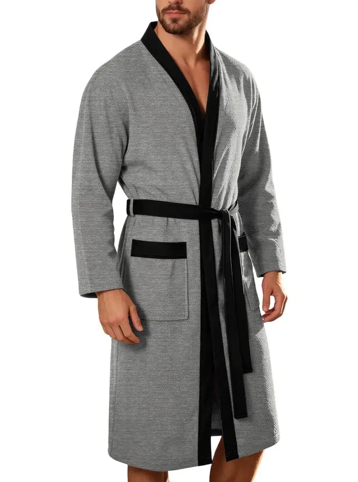 Peignoir long en tissu éponge pour homme
