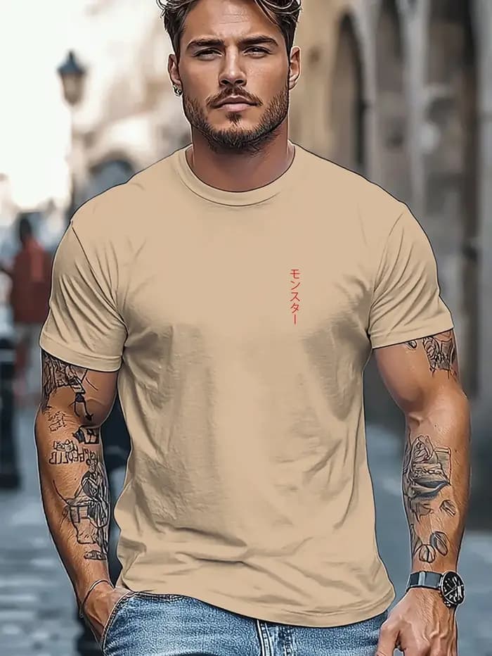 T-shirt à manches courtes pour homme avec col rond | Léger