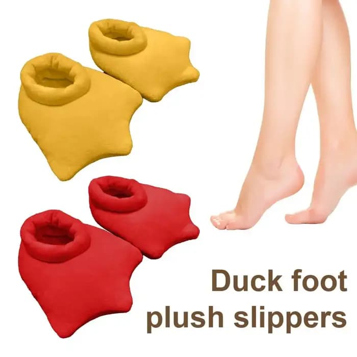 Chaussons en peluche pieds de canard unisexe